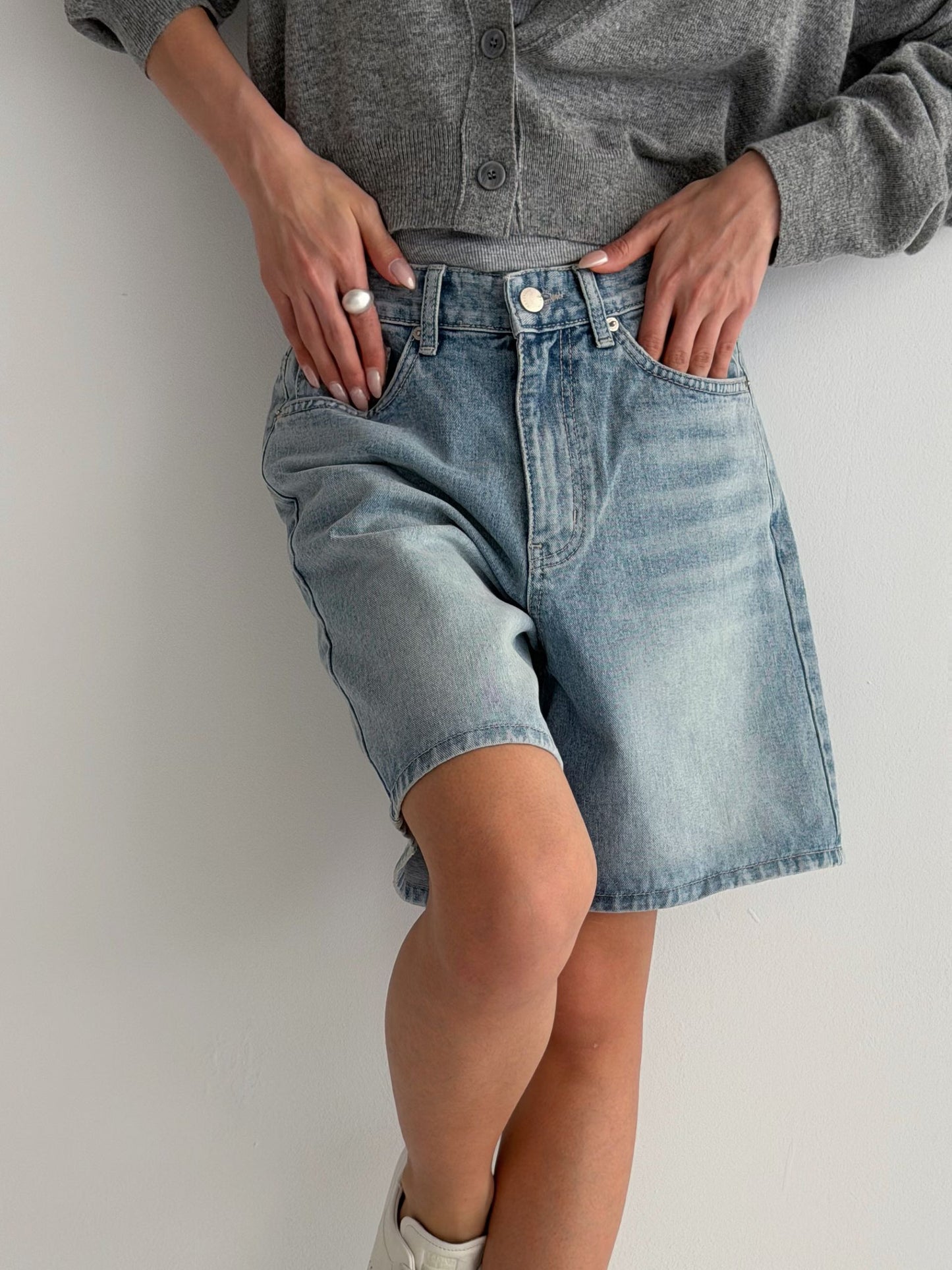 🆕 Washed Denim Bermuda Shorts
