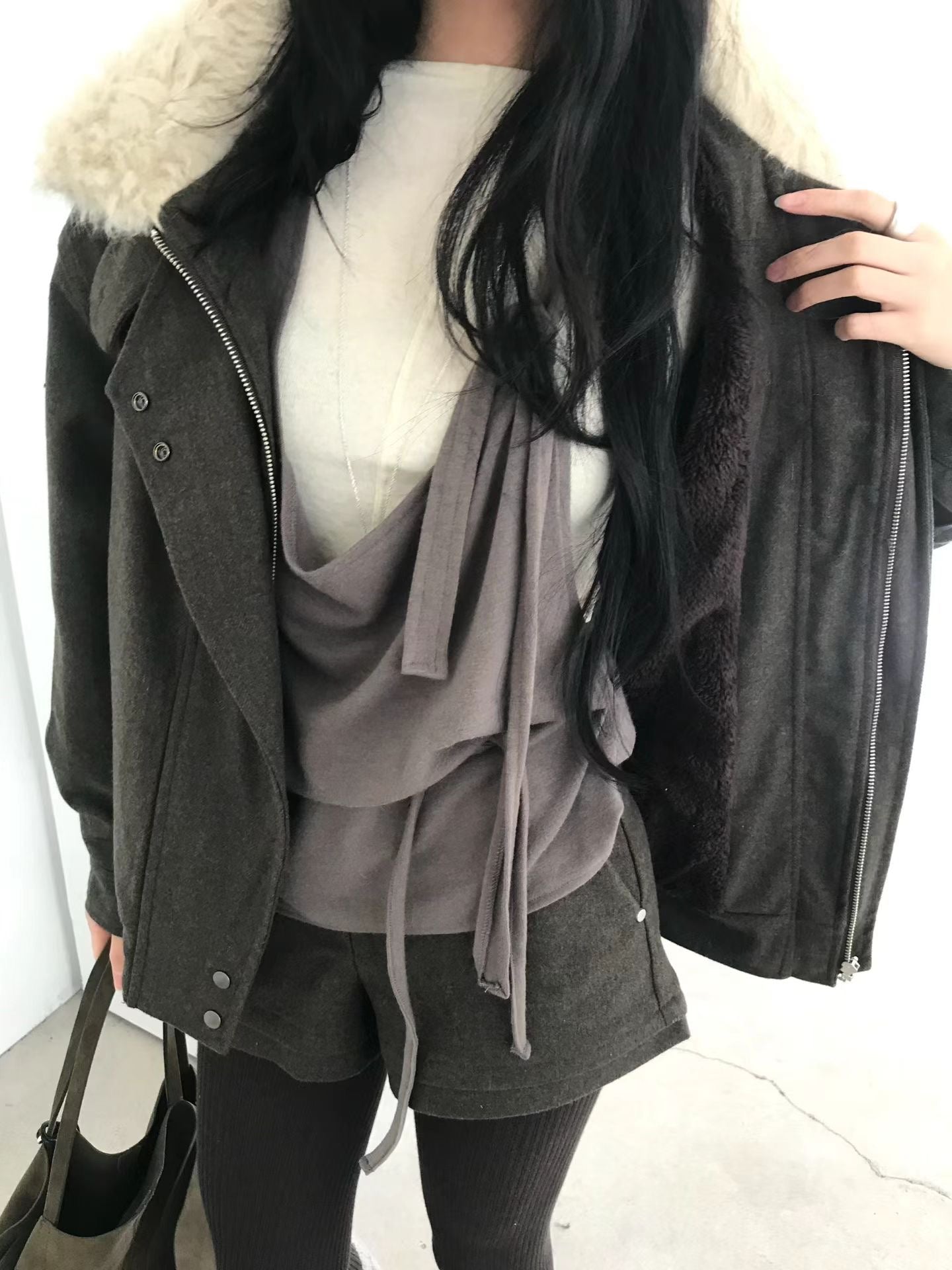 [ 潮流 pick! 歐美型格暖笠笠外套 ] Bomber Faux Jacket  - 2 colours