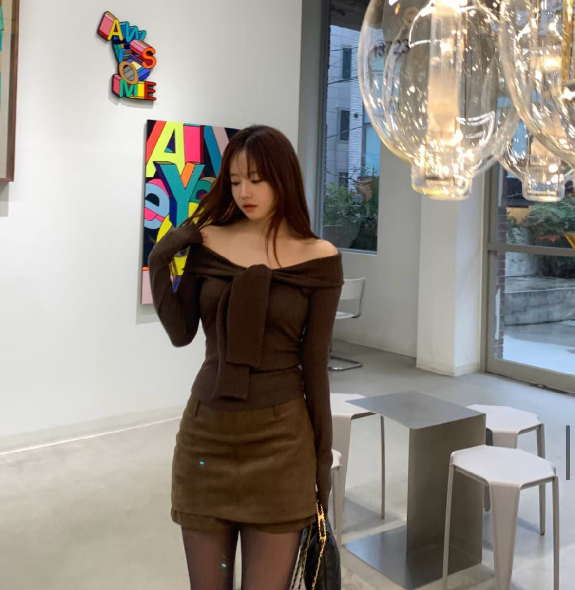 [ 🆕 氣質小性感 假兩件一字膊 ] Knot Off Shoulder Top - 3 colours
