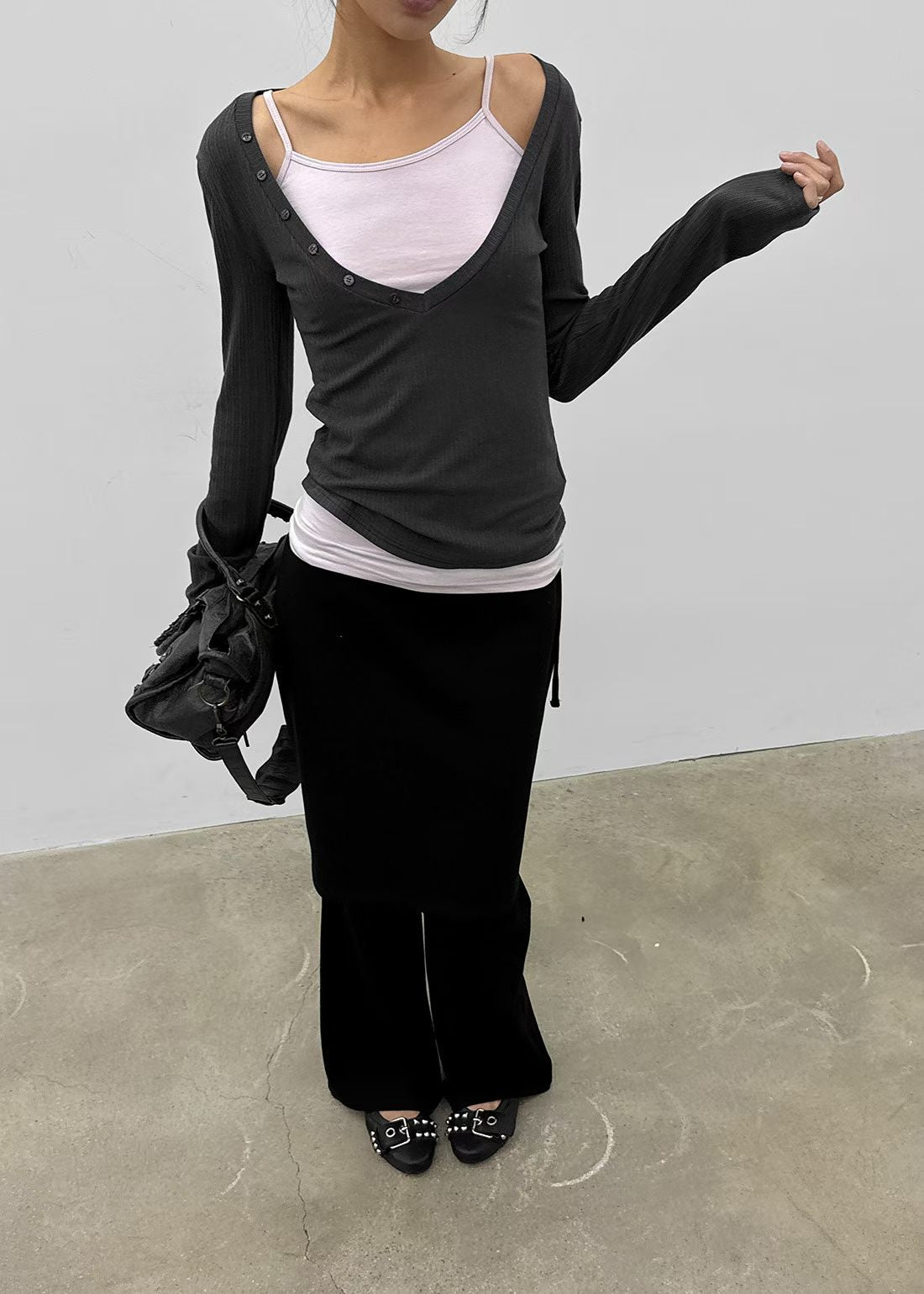 Layered V-Neck Ribbed Top - 3 colours