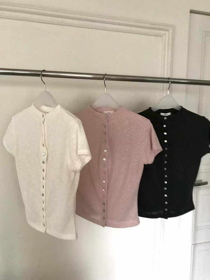 🆕 Blossom Button Knit Tee - 3 colours