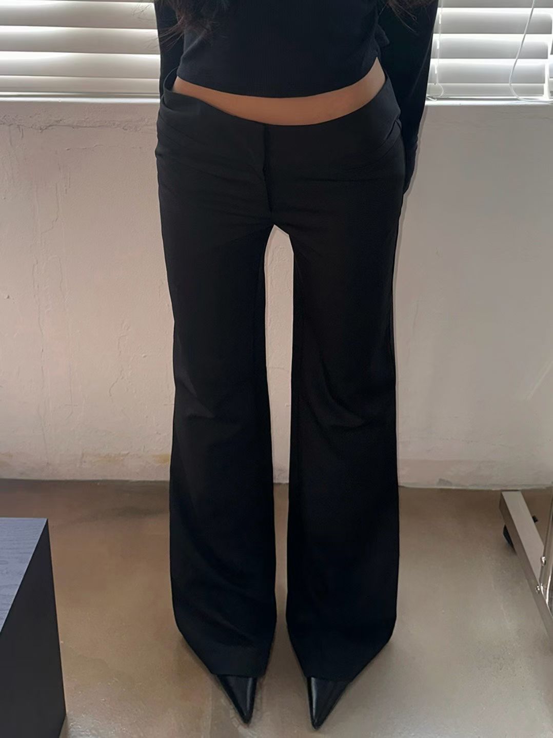 [ 🆕 歐美型格ִ ࣪𖤐.ᐟ 超顯瘦 低腰喇叭褲 ] Anna Low Waist Flare Slack Pants - 2 colours