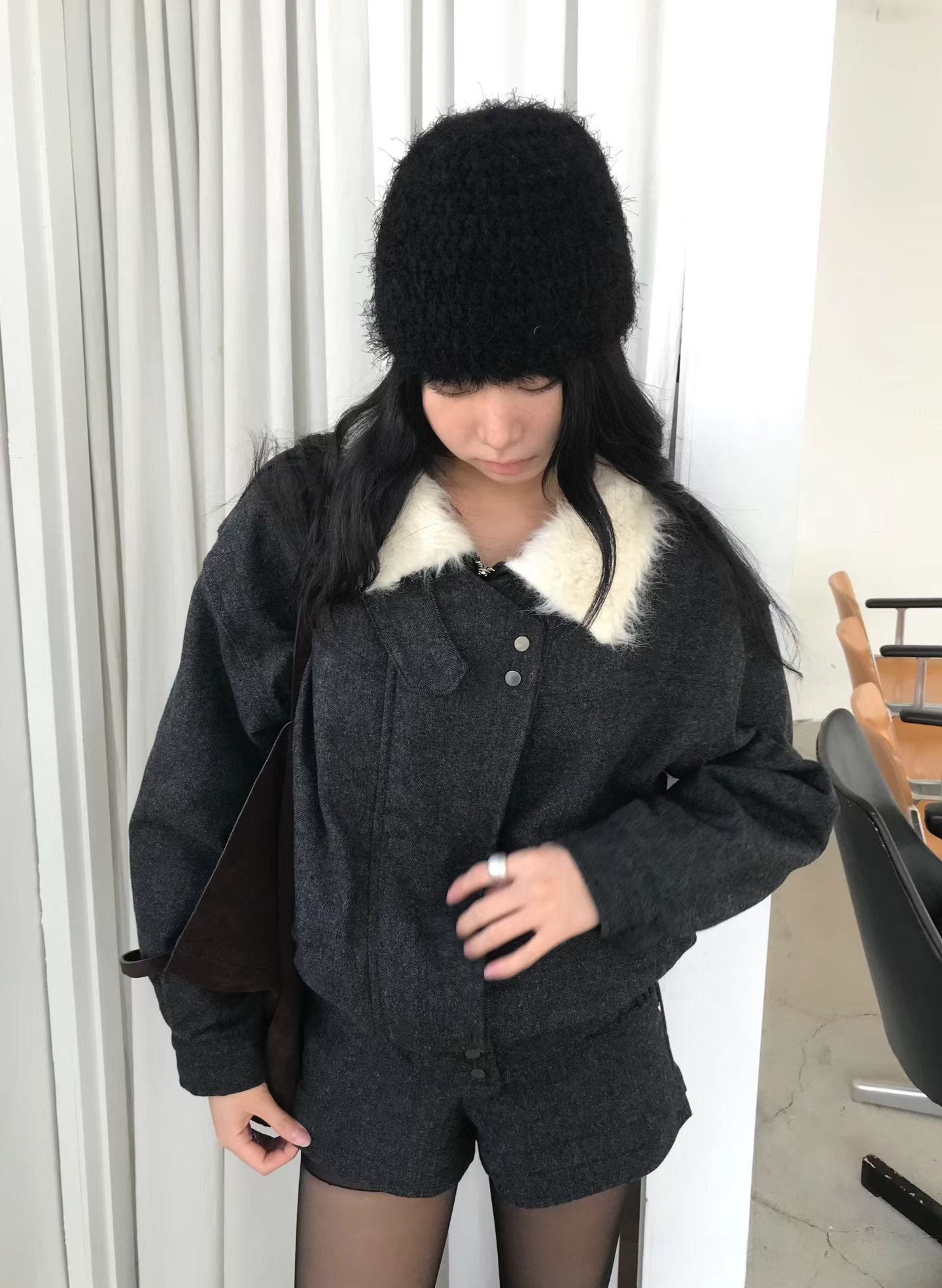 [ 潮流 pick! 歐美型格暖笠笠外套 ] Bomber Faux Jacket  - 2 colours