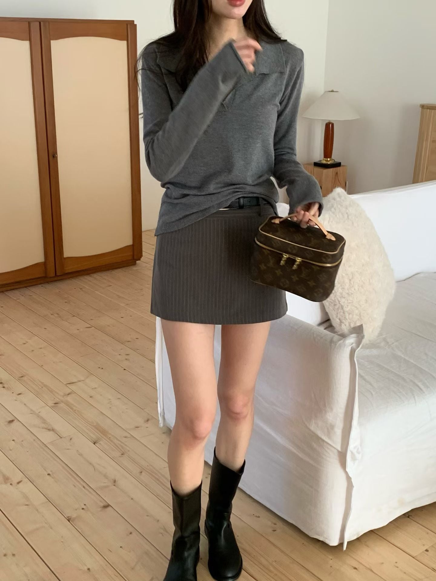 [ 🆕 簡約必備 𐙚⋆.˚ 直間短裙 ] Needa Mini Skirt Stripes - 2 colours