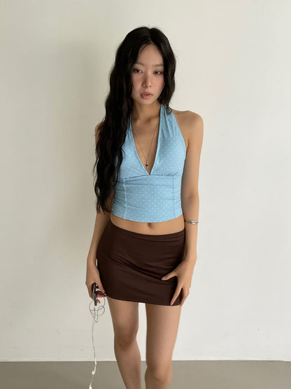 🆕  Polka Dot Halter Tankini & Skirt Swim Set - 2 colours