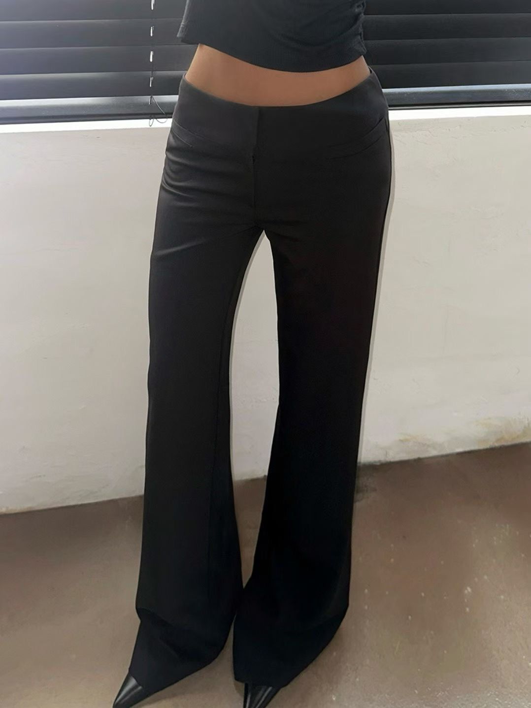 [ 🆕 歐美型格ִ ࣪𖤐.ᐟ 超顯瘦 低腰喇叭褲 ] Anna Low Waist Flare Slack Pants - 2 colours