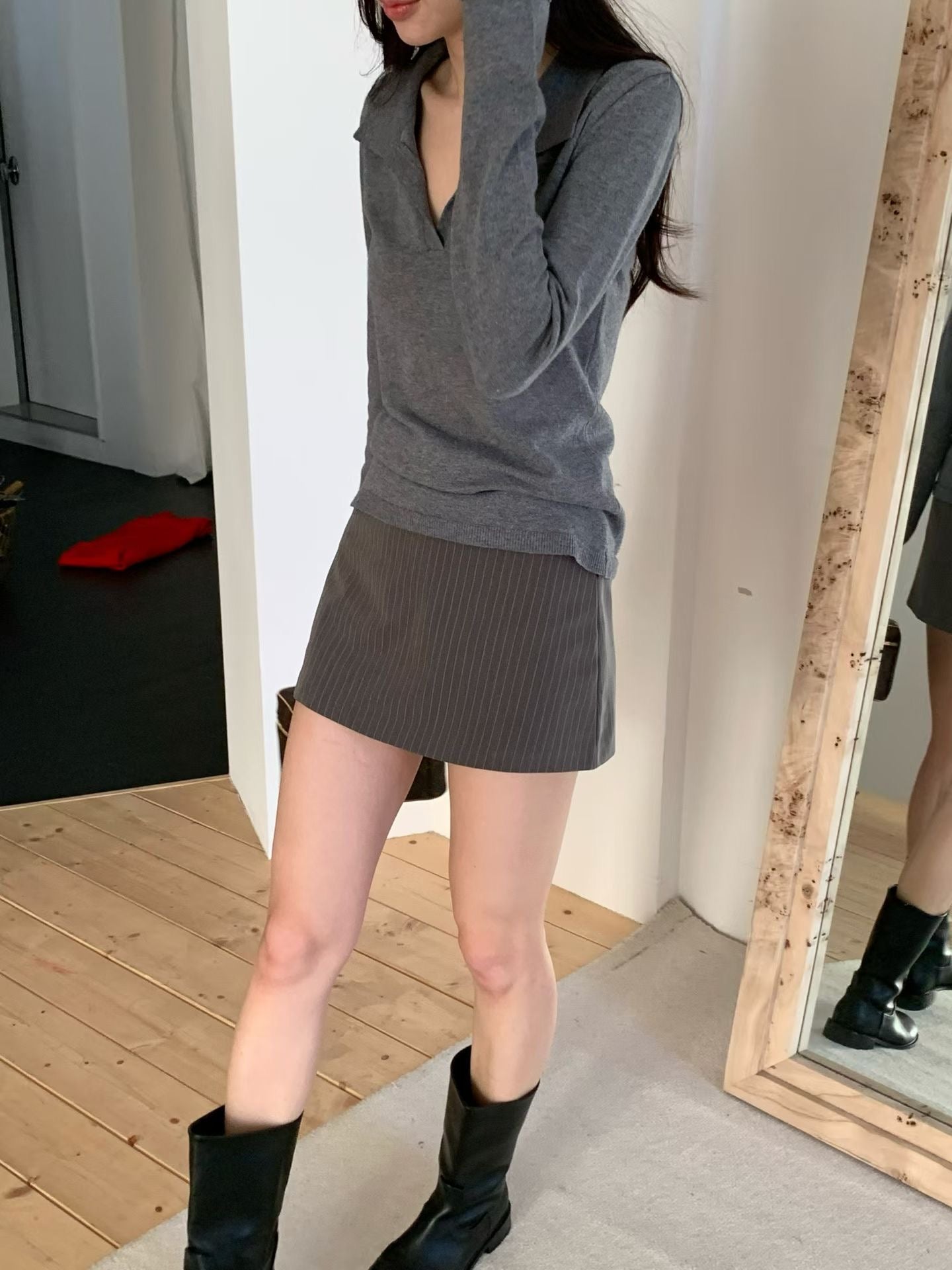 [ 🆕 簡約必備 𐙚⋆.˚ 直間短裙 ] Needa Mini Skirt Stripes - 2 colours