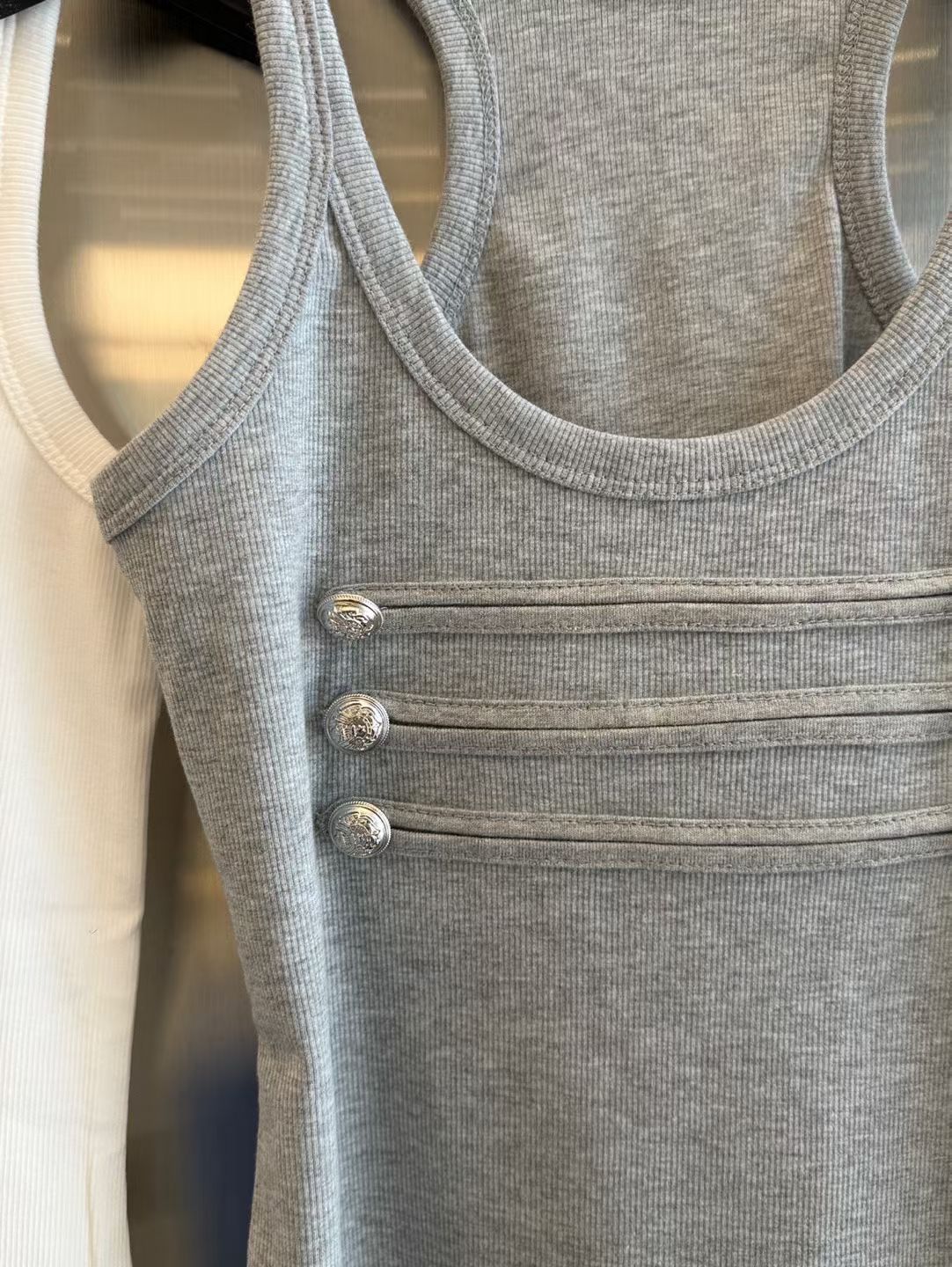 🆕 Military Trim Ribbed Racerback Tank - 3 colours