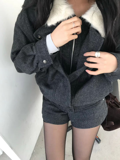 [ 潮流 pick! 歐美型格暖笠笠外套 ] Bomber Faux Jacket  - 2 colours