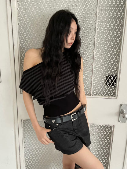 [ 🆕 間條 + 斜膊 = 時尚新指標 ] Jeju Asymmetric Top Stripes - 3 colours