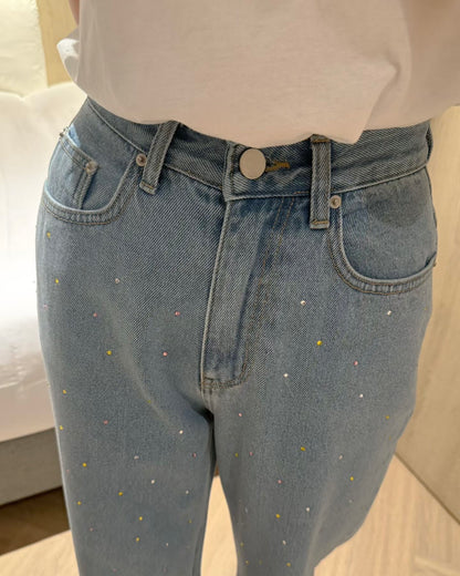 🆕 Sparkle Straight Wide-Leg Jeans - 3 colours