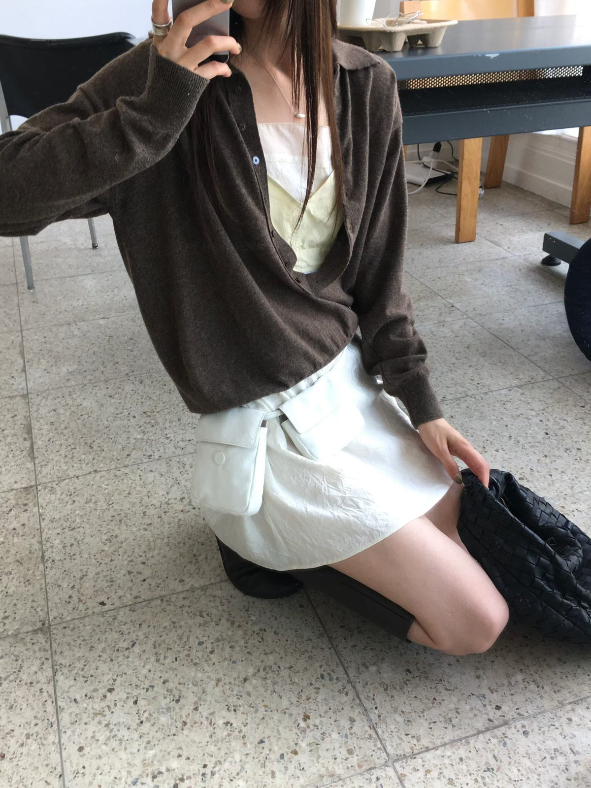 Collared Button-Front Fine Knit Sweater - 4 colours