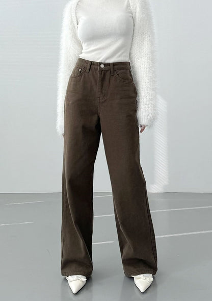 [ 🆕 有驚喜! 被毛毛包圍~ 超舒服直腳牛仔 ] Dusty Soft Pants - 3 colours