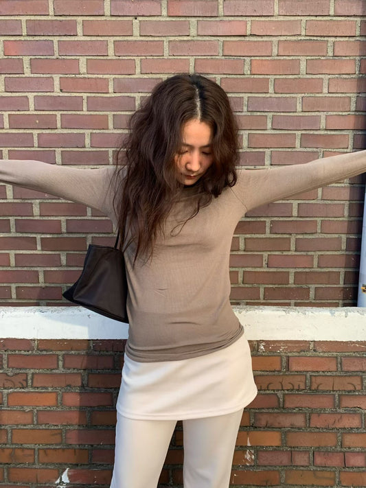 [ 🆕 軟糯~滑身~親膚~ 長款打底衫] Signature Soft Touch Turtle Neck Top - 3 colours