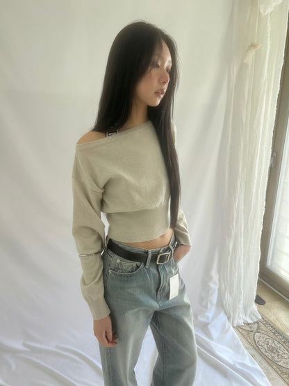 [ 🆕 軟淋淋~ 斜膊軟薄冷衫] Couch Sheer Sweater - 4 colours