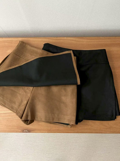 [ 🆕 滑捋捋麂皮裙褲 ] Fall Basic Suede Skorts - 2 colours