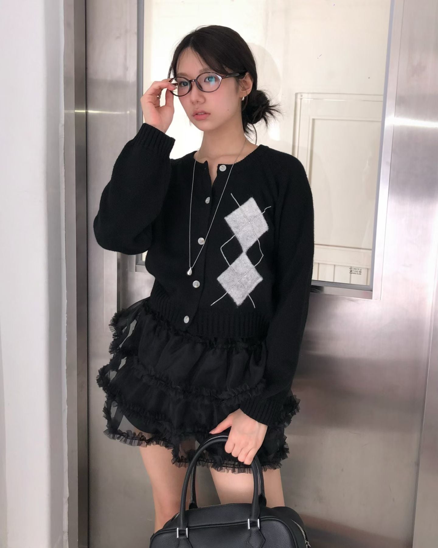 [ 🆕 私心自留~ 不撞款! 💘 高級感閃閃菱形格冷衫 ] Como Classy Cardigan - 3 colours