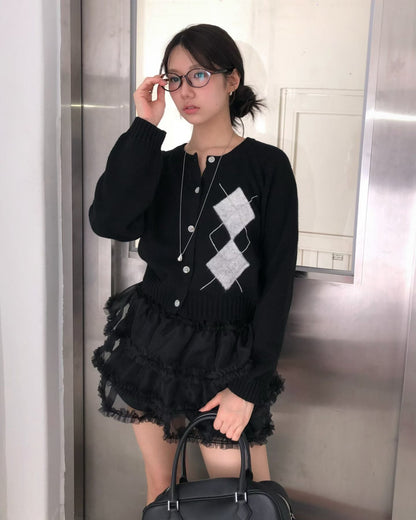 [ 🆕 私心自留~ 不撞款! 💘 高級感閃閃菱形格冷衫 ] Como Classy Cardigan - 3 colours