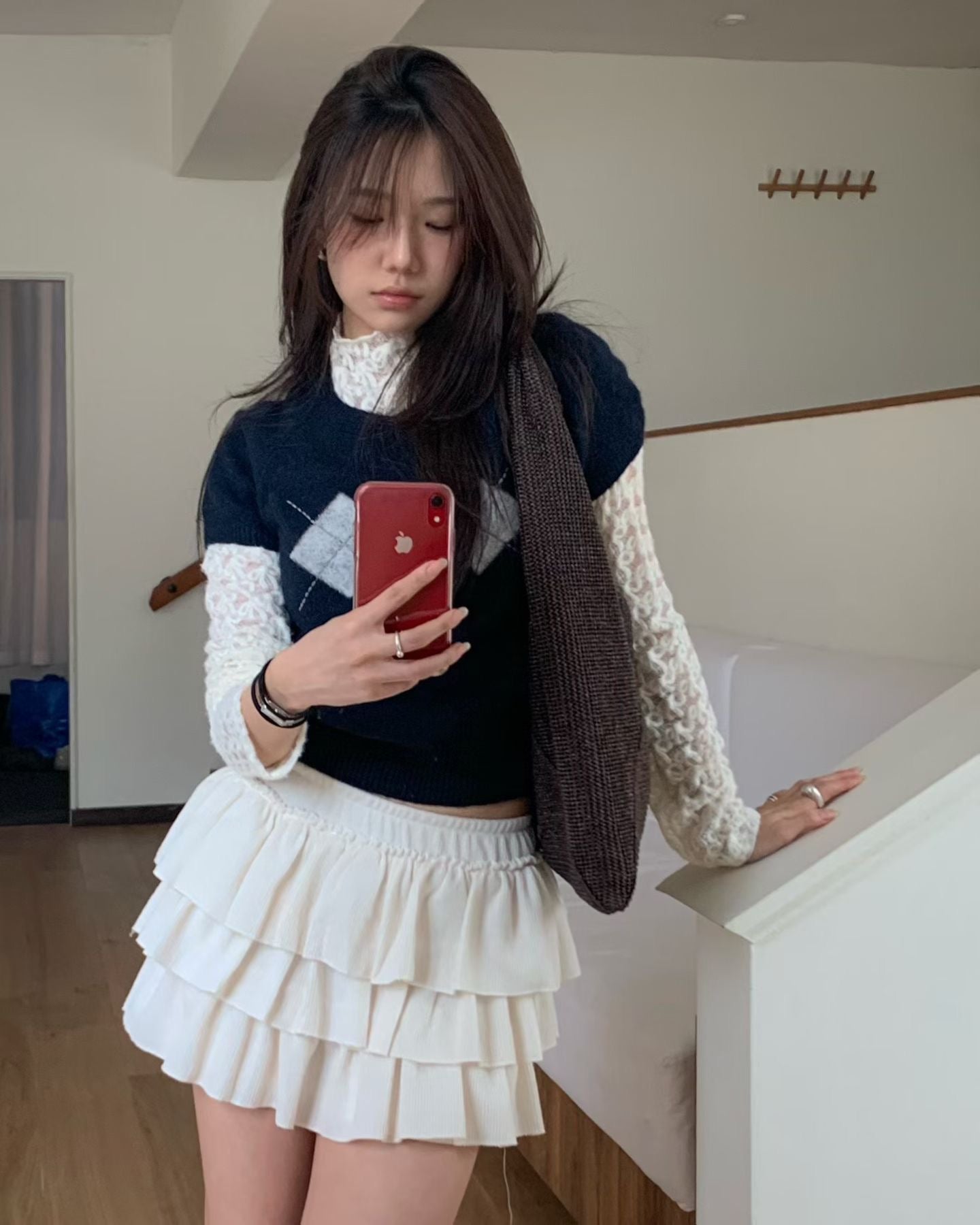 [ 🆕 溫柔氣質 🐚 透視蝴蝶結 lace ] Lacey Bow Turtle Neck Top - 3 colours