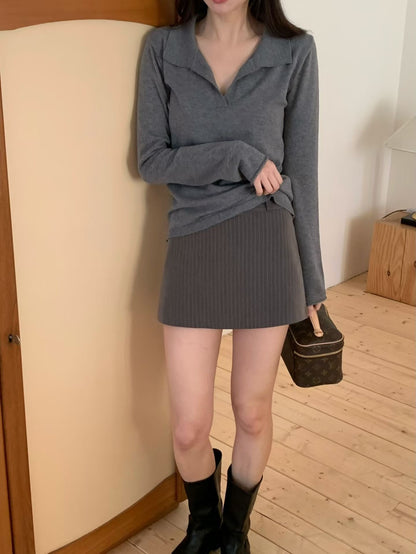 [ 🆕 簡約必備 𐙚⋆.˚ 直間短裙 ] Needa Mini Skirt Stripes - 2 colours