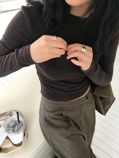 [ 🆕 簡約 & 小細節 ! 軟綿綿長袖 top ] Lock It Up Top - 3 colours