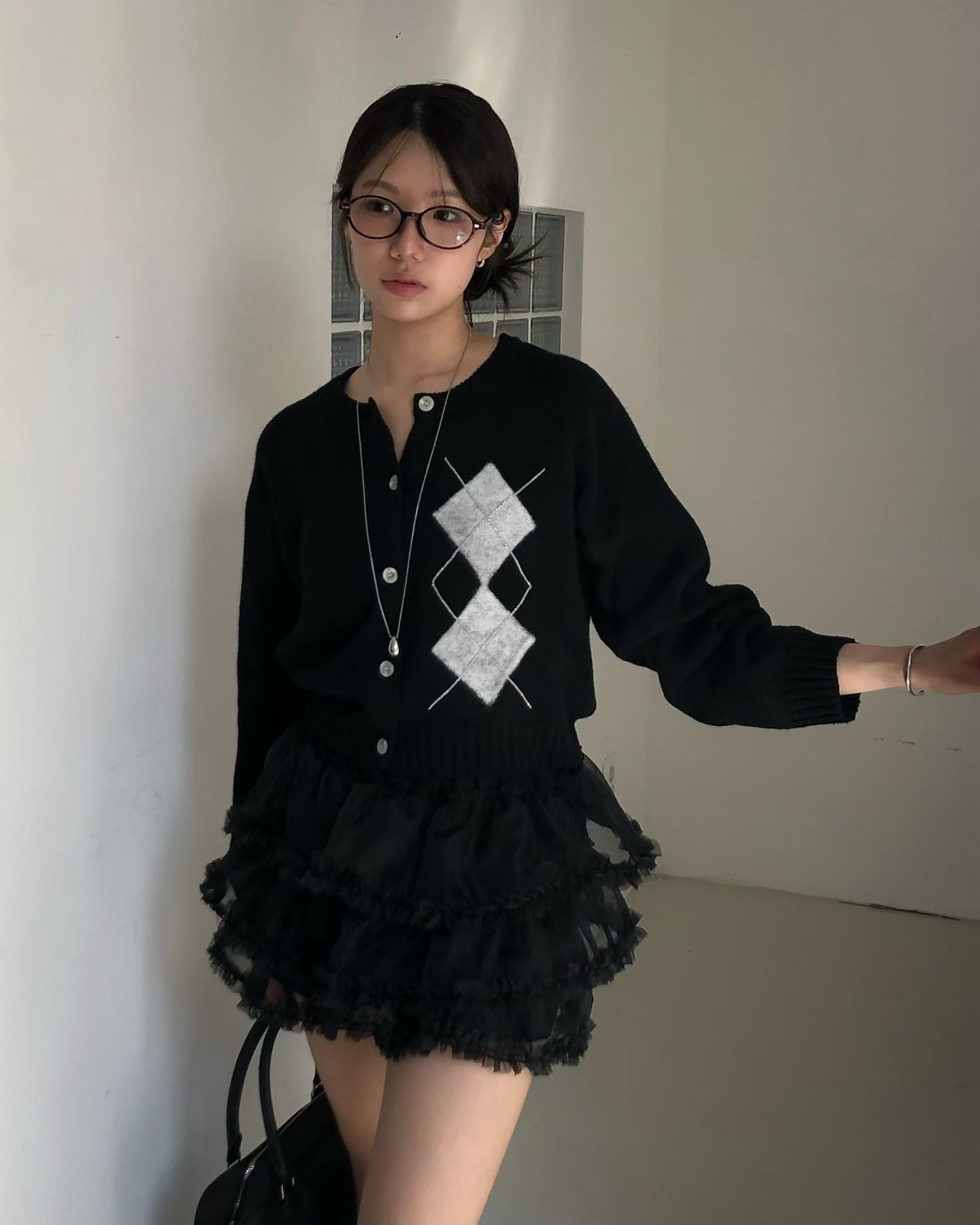[ 🆕 私心自留~ 不撞款! 💘 高級感閃閃菱形格冷衫 ] Como Classy Cardigan - 3 colours
