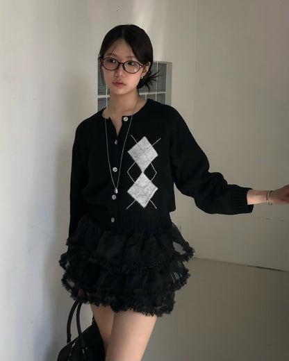 [ 🆕 私心自留~ 不撞款! 💘 高級感閃閃菱形格冷衫 ] Como Classy Cardigan - 3 colours