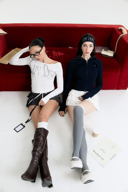 Luv Dept / The Core Full-Zip Sweater - Navy