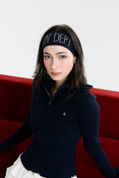 Luv Dept / The Core Full-Zip Sweater - Navy