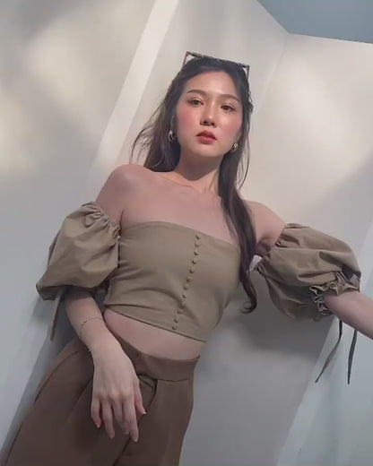 [ 復古優雅~ ] Helen Castle Top - Brown