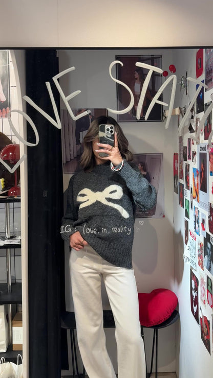 [ 停不了的蝴蝶結熱潮! 🎀 ✨ ] Ribbon Bow Oversized Sweater - 3 colours