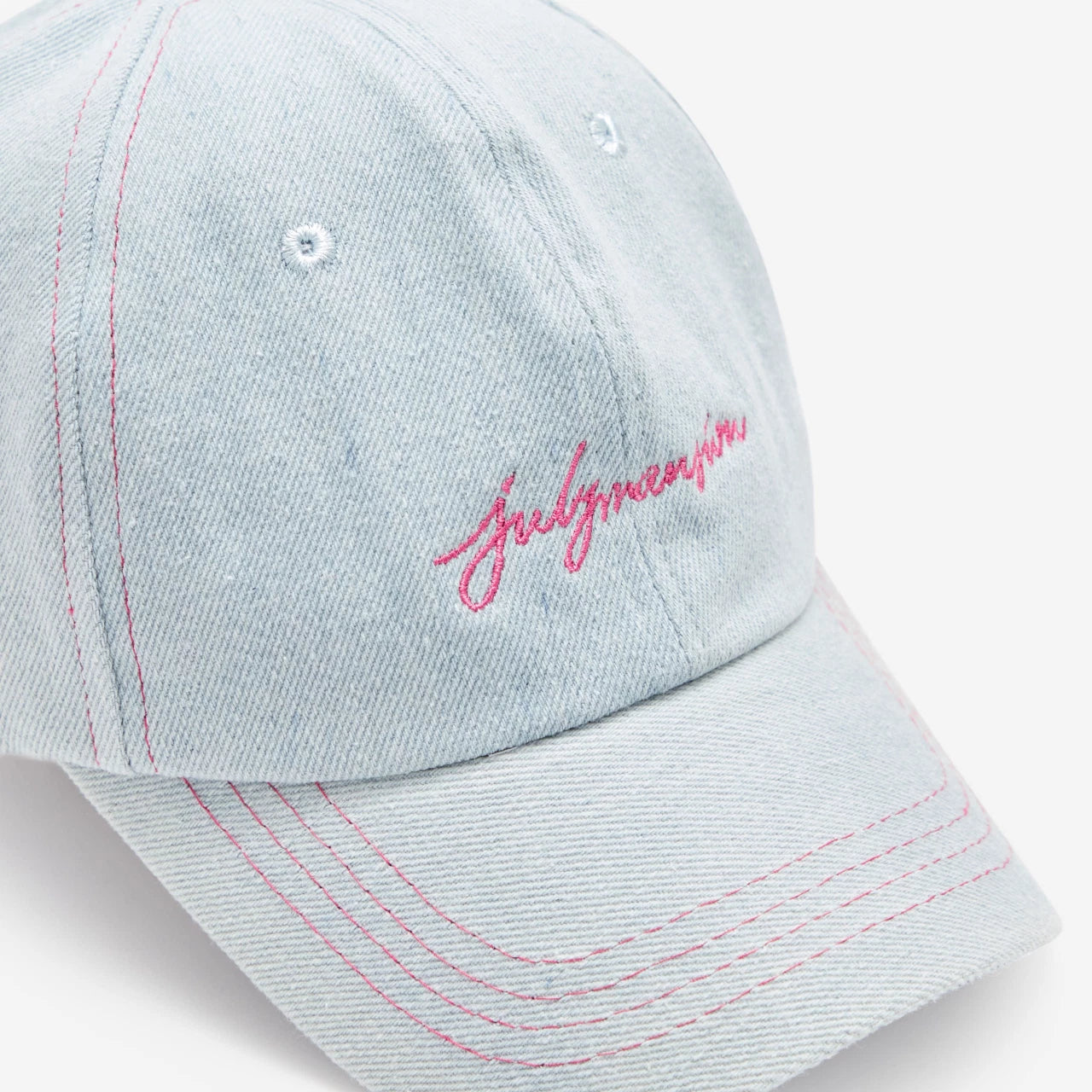 July Mansion - TJM Handwritten Cap in Pink/Light Denim