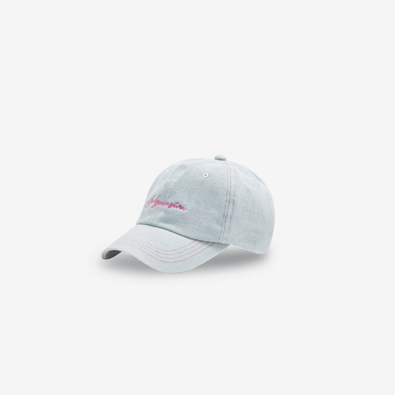 July Mansion - TJM Handwritten Cap in Pink/Light Denim