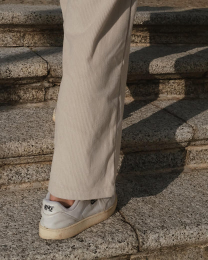 Carter Corduroy High-waist Pants Beige