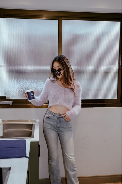 Lup Lup Cropped Cardigan - Lilac