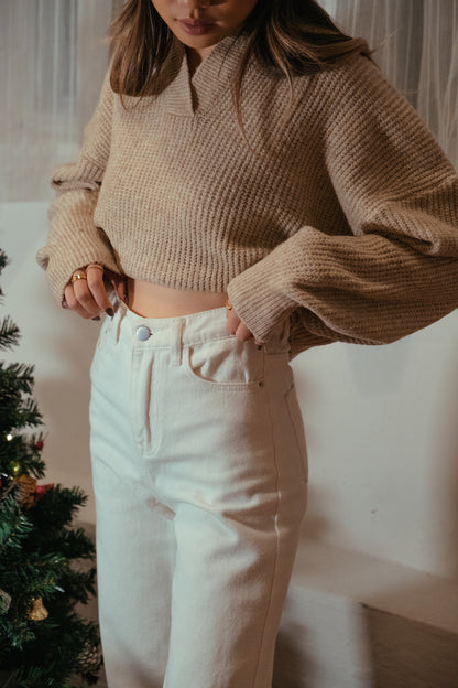 [ 皇牌! 不挑身型 超高腰直筒牛仔 ] More Wild High Rise Wide Leg Jeans - White