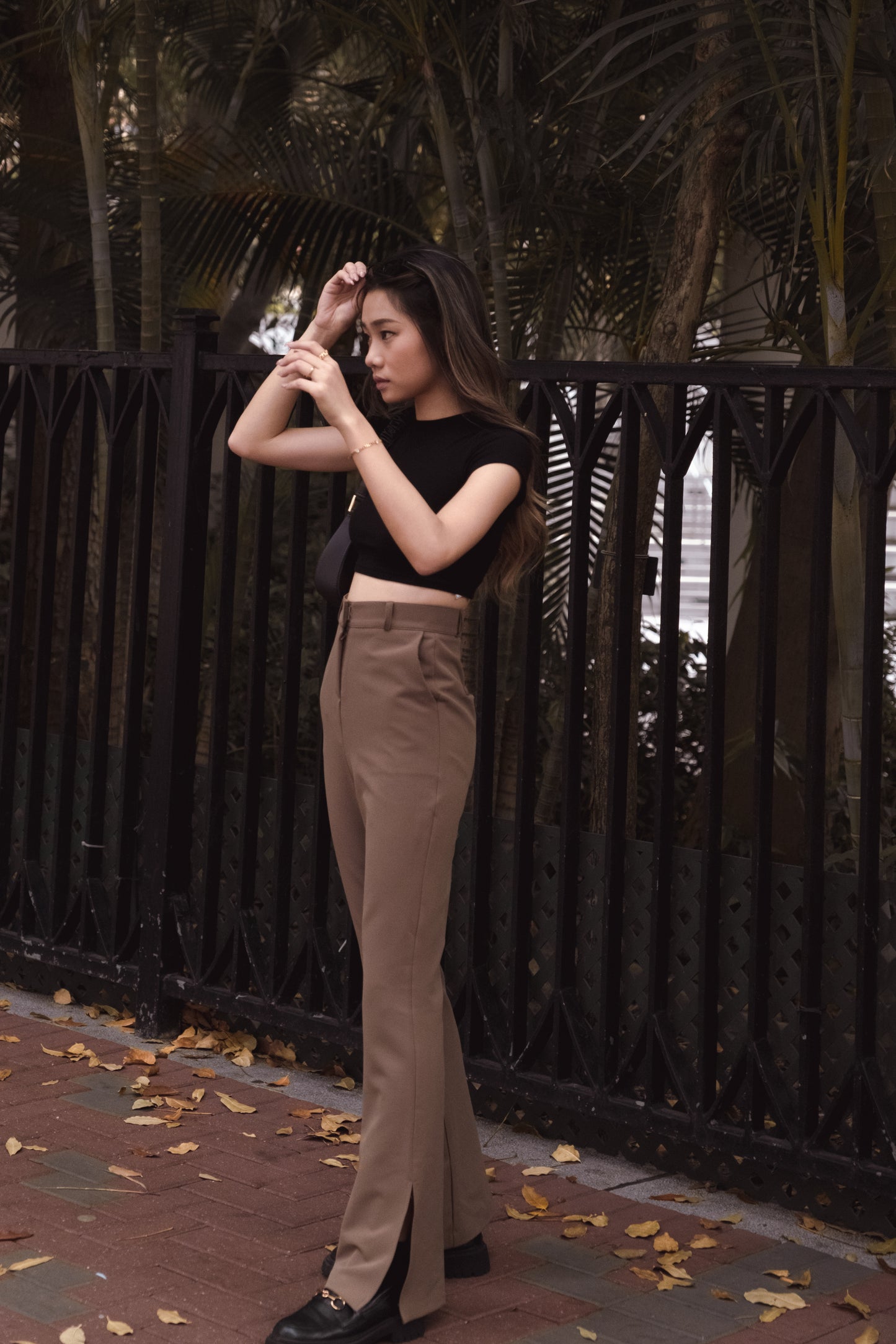 [ 沙漏身形! 彈性西褲 ] Hourglass High-rise Stretchy Flare Slacks - Coffee Brown