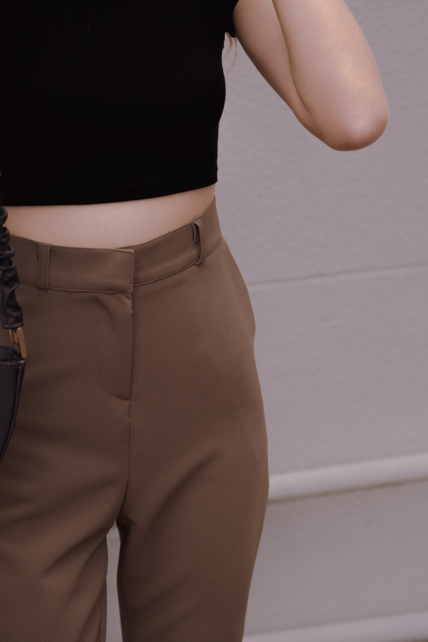 [ 沙漏身形! 彈性西褲 ] Hourglass High-rise Stretchy Flare Slacks - Coffee Brown