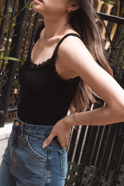 [ Must-have 打底! ] Babe Girl Lace Cami - Black