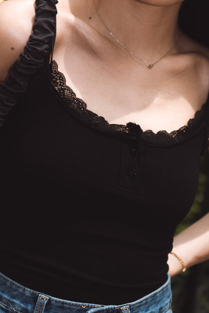 [ Must-have 打底! ] Babe Girl Lace Cami - Black