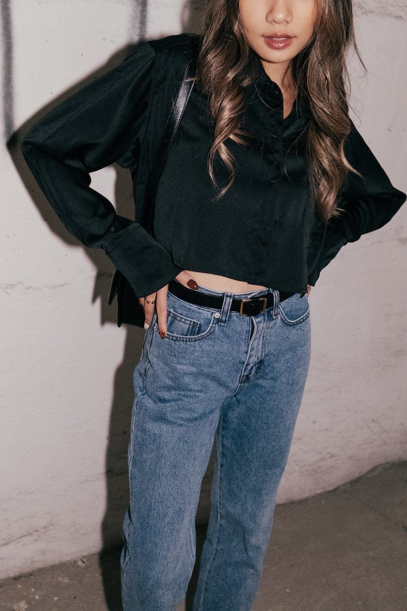 Satin Cropped Shirt