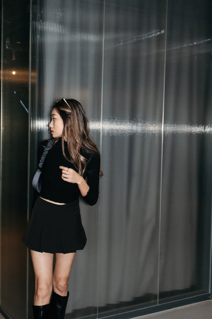 Oops Mid Rise Mini Skirt - Black