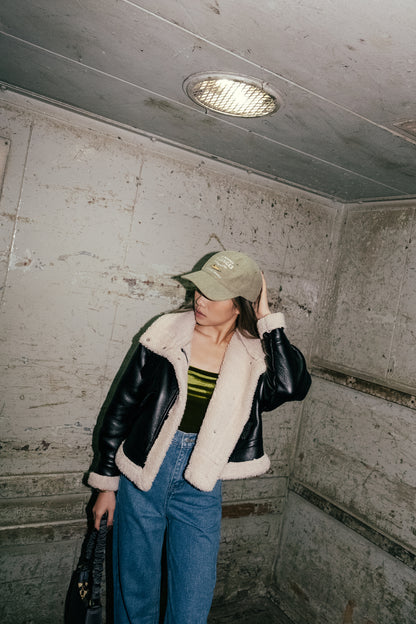 Fleece Faux Leather Jacket