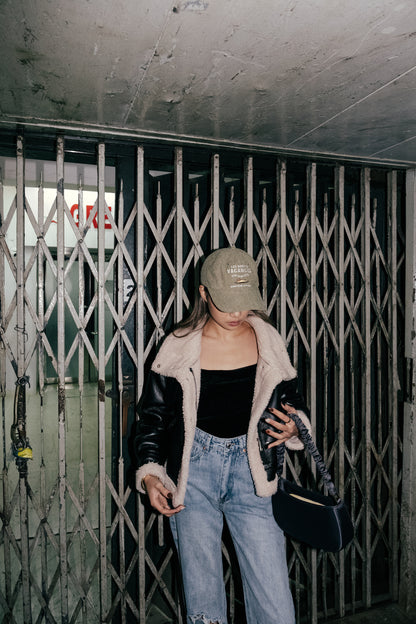 Fleece Faux Leather Jacket