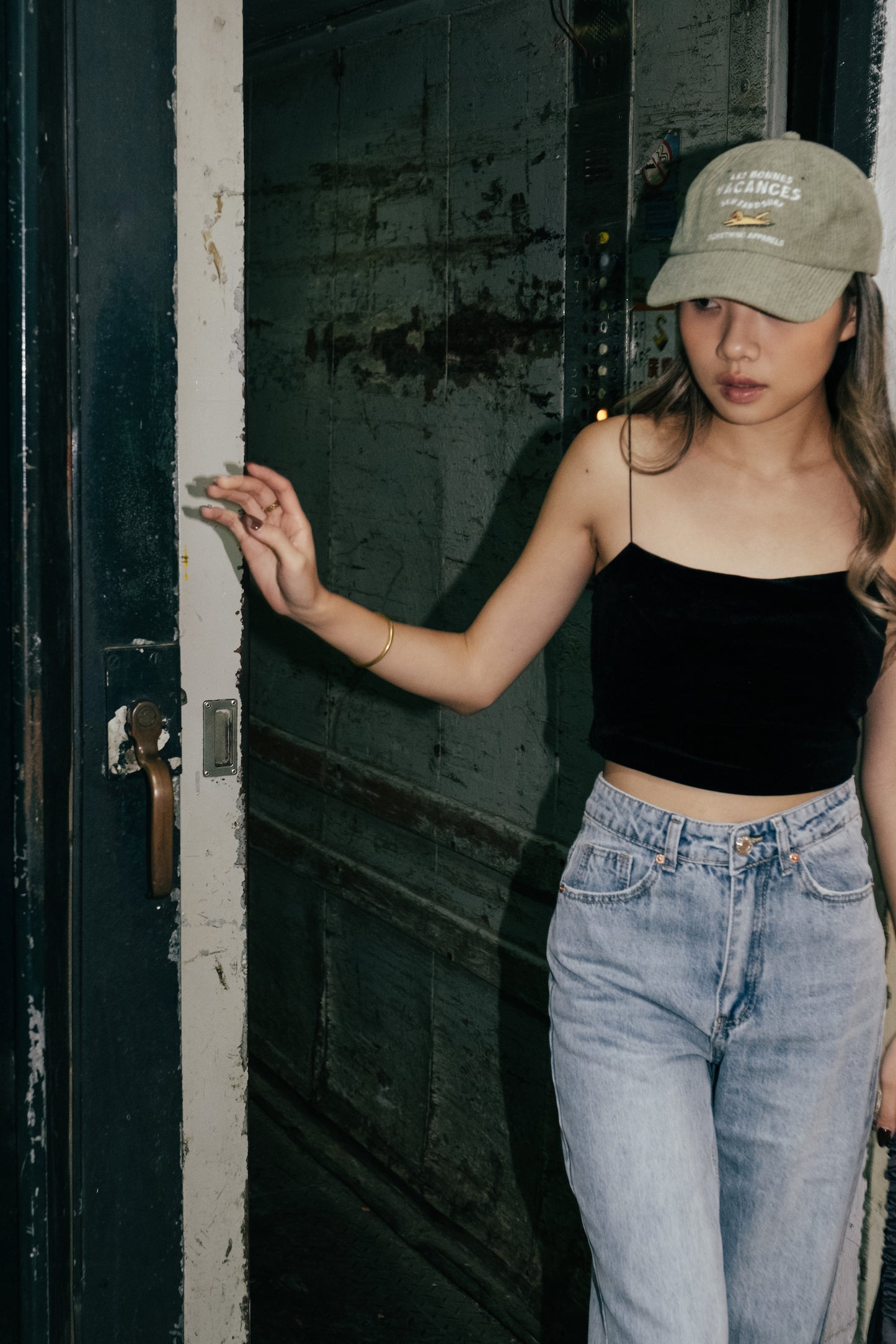 Cutie Velvet Cami Top - Black