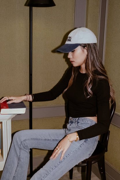 [ New ] Brooklyn & New York Cap - Navy/White