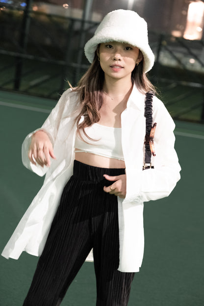 [ 與別不同的垂感休閒褲~ ] Free-flowing Super High-rise Elastic Pants - Black
