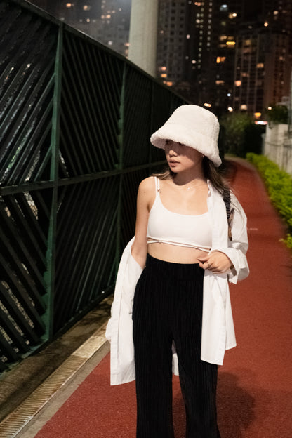 [ 與別不同的垂感休閒褲~ ] Free-flowing Super High-rise Elastic Pants - Black