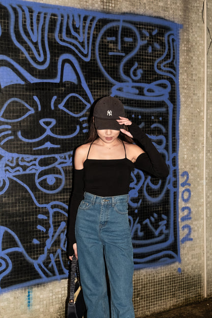 [ 極致小性感 ♥] Lovers Crossed Back Padded Top - Black