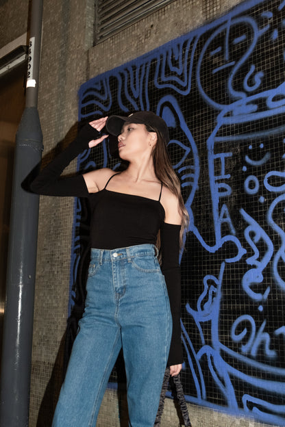 [ 極致小性感 ♥] Lovers Crossed Back Padded Top - Black